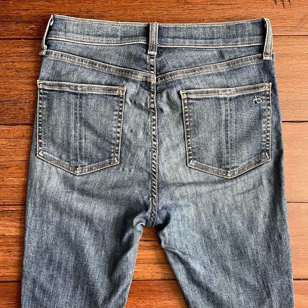 Rag & Bone High Rise Skinny Jeans Raw Hem Sz 26 - Picture 9 of 14